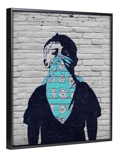 Foto 3 | Cuadro Banksy Distanciamiento Social En Canvas Graffiti