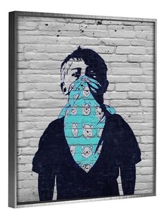 Foto 4 | Cuadro Banksy Distanciamiento Social En Canvas Graffiti