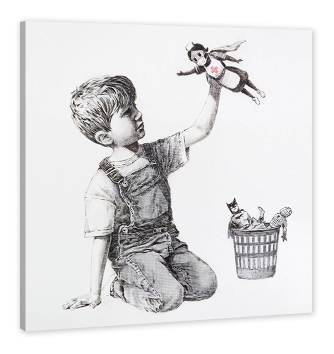 Cuadro Decorativo Arte De Banksy Tributo Al Personal Médico