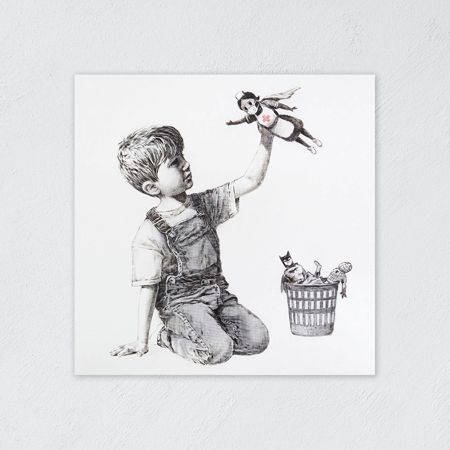 Foto 5 | Cuadro Decorativo Arte De Banksy Tributo Al Personal Médico