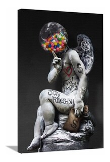 Foto 3 | Cuadro Estatua Ángel Moderno Graffiti Grande Canvas 120x80cm