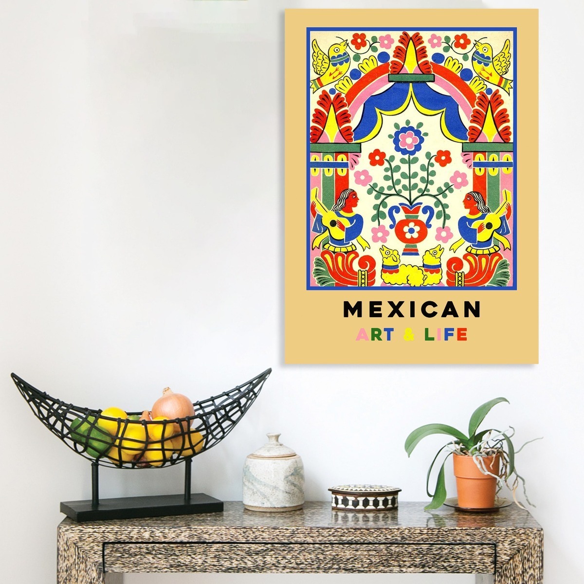 Cuadros Art & Life México Vintage Lienzo Canvas Listo Colgar Armazón Bastidor De Madera