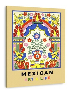 Foto 2 | Cuadros Art & Life México Vintage Lienzo Canvas Listo Colgar Armazón Bastidor De Madera