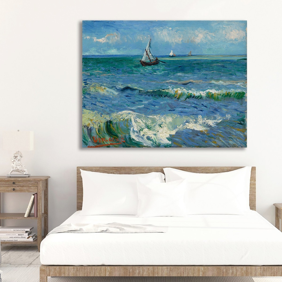 Foto 5 pulgar | Cuadro Decorativo Paisaje Tipo Oleo Del Mar Van Gogh Canvas