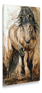 Foto 4 | Cuadro Caballos Abstracto Colores Moderno En Lienzo Canvas Opción De Enmarcado Tintas Ecológicas