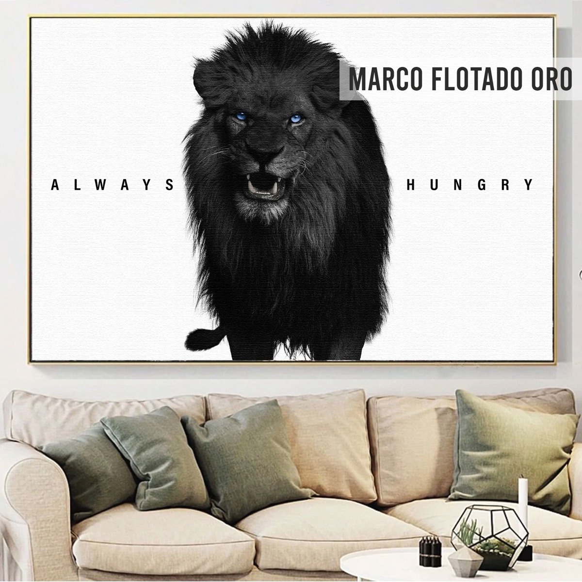 Foto 4 pulgar | Canvas Leon Always Hungry Money Oficina  140x90 Premium