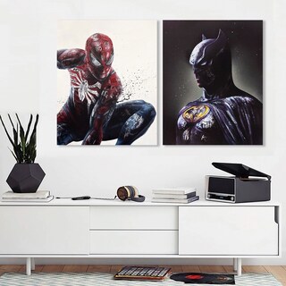Foto 3 | Set Cuadros Batman Spiderman Graffiti Style Canvas Artistico