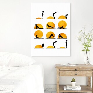 Foto 1 | Cuadro Decorativo Yoga Saludo Al Sol En Canvas Con Bastidor Color Negro Y Color Armazón Bastidor De Madera