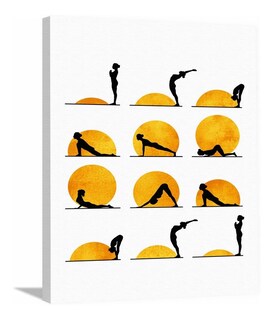 Foto 2 | Cuadro Decorativo Yoga Saludo Al Sol En Canvas Con Bastidor Color Negro Y Color Armazón Bastidor De Madera