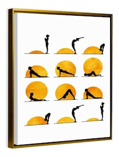 Foto 4 | Cuadro Decorativo Yoga Saludo Al Sol En Canvas Con Bastidor Color Negro Y Color Armazón Bastidor De Madera