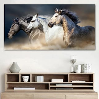 Foto 4 | Cuadro Caballos Corriendo Moderno En Canvas Alta Calidad Hd