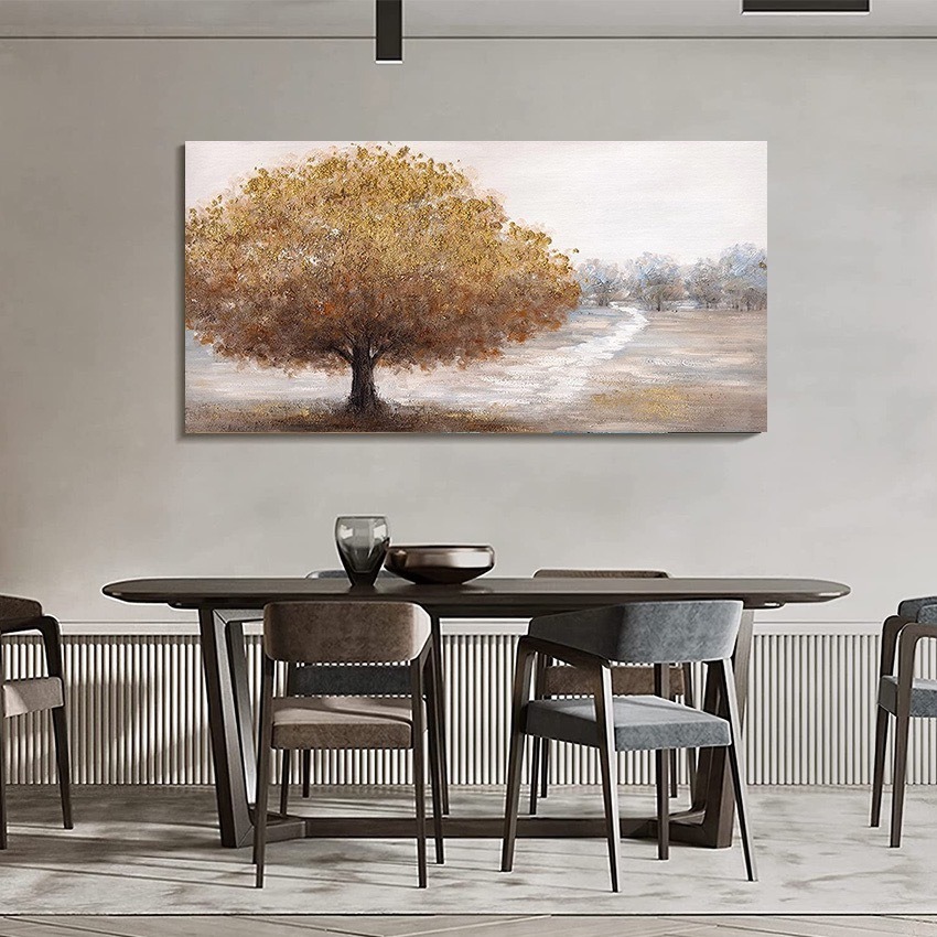 Foto 5 | Cuadro Canvas Paisaje Arboles Elegante Abstracto  50x100cm