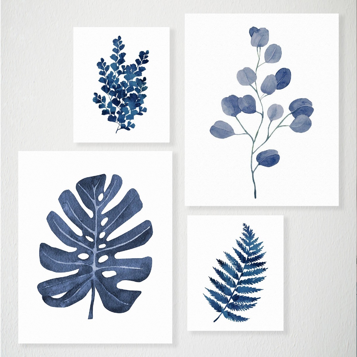 Foto 6 pulgar | Set Cuadros Decorativos Plantas Azules Minimalistas Flores