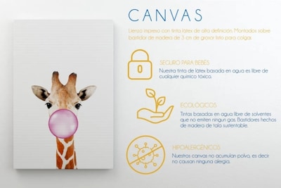 Foto 5 | Set Cuadros Tela Canvas Cuarto Bebé Animales Envio Gratis