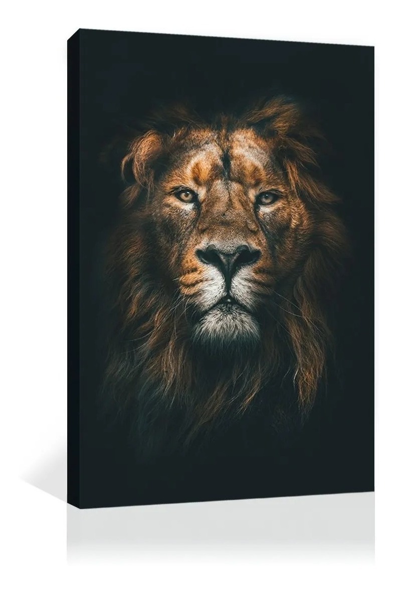 Foto 2 pulgar | Cuadro Decorativo Canvas Animales Retrato De Gran Leon