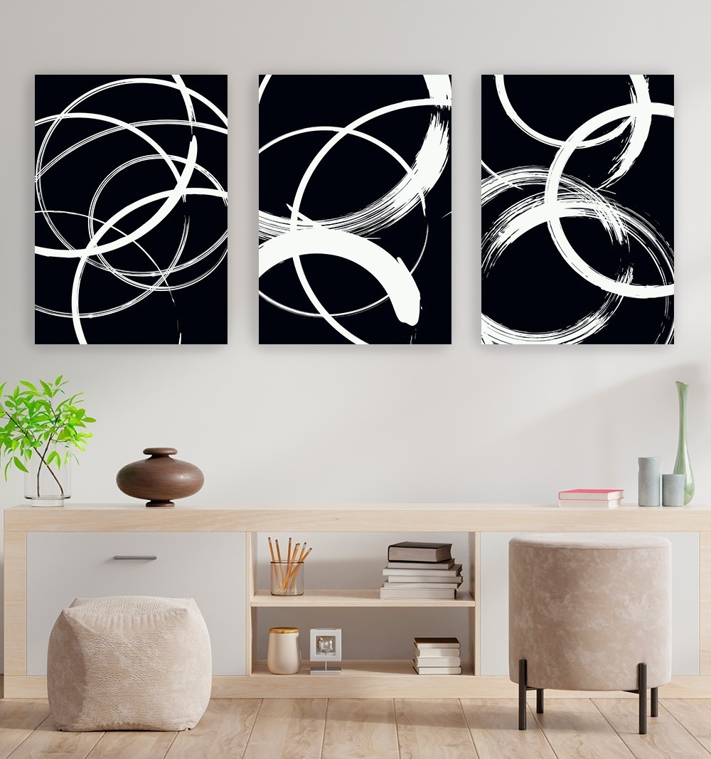 Foto 4 pulgar | Set Cuadros Decorativos Moderno Minimalista Circulo, Sala