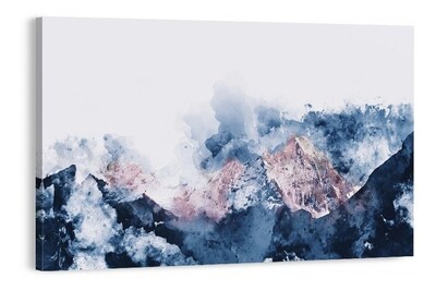Foto 1 | Cuadro Paisaje Acuarela Montañas Tonos Suaves En Canvas Hd Color Colores Armazón N/a