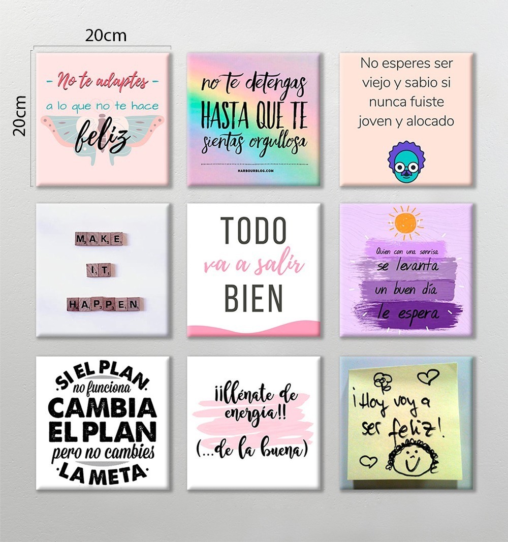Foto 2 | Set De 9 Cuadros Decorativos, Frases Motivadoras, Sala Recam