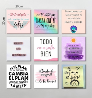 Foto 2 | Set De 9 Cuadros Decorativos, Frases Motivadoras, Sala Recam