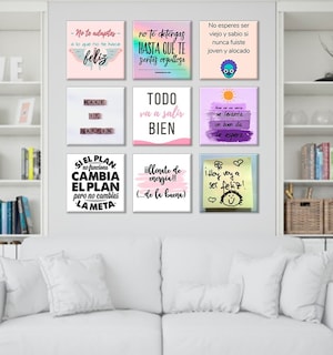 Foto 3 | Set De 9 Cuadros Decorativos, Frases Motivadoras, Sala Recam