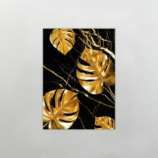 Foto 3 | Cuadro Decorativo Para Habitación Hojas Doradas Fondo Negro
