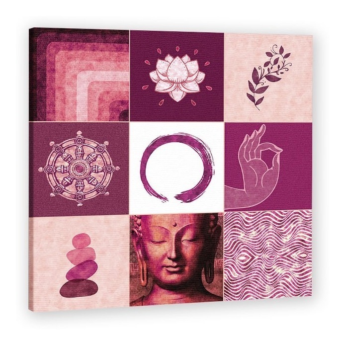 Foto 2 pulgar | Yoga Buda Zen Om Loto Collage Cuadro Lienzo Canvas Decorativ