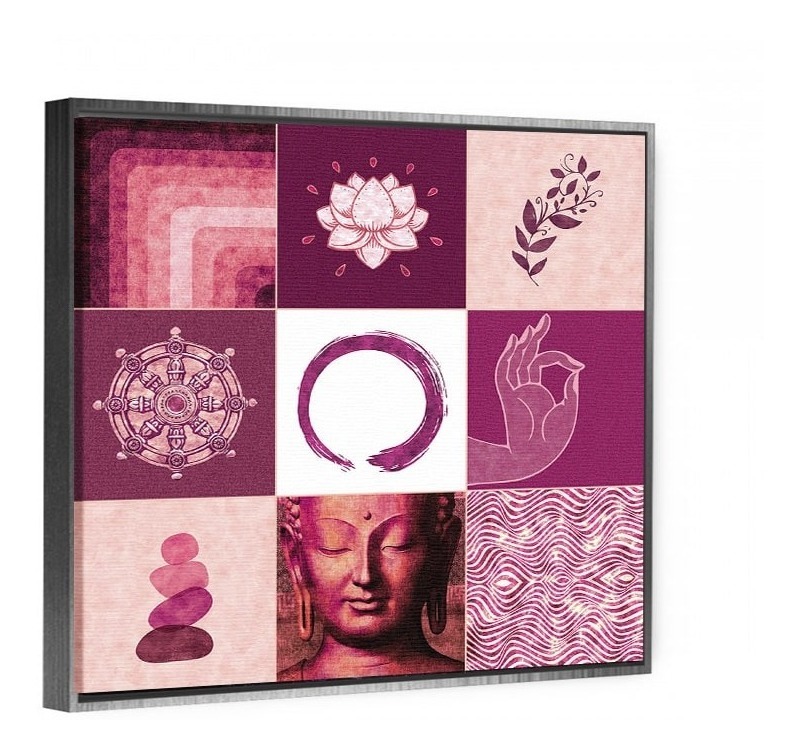 Foto 4 pulgar | Yoga Buda Zen Om Loto Collage Cuadro Lienzo Canvas Decorativ