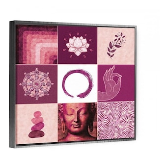Foto 3 | Yoga Buda Zen Om Loto Collage Cuadro Lienzo Canvas Decorativ