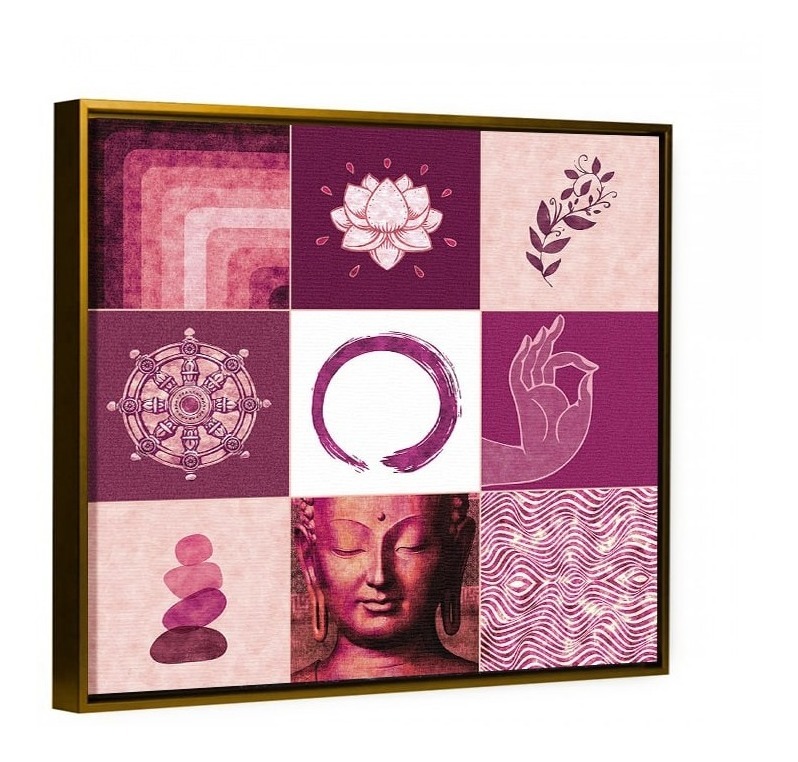 Foto 5 pulgar | Yoga Buda Zen Om Loto Collage Cuadro Lienzo Canvas Decorativ