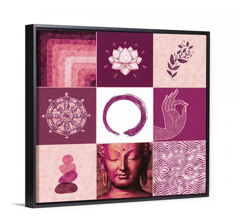 Foto 5 | Yoga Buda Zen Om Loto Collage Cuadro Lienzo Canvas Decorativ