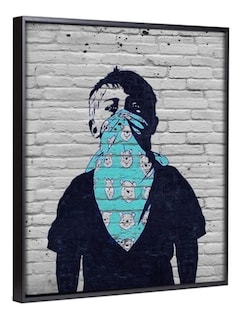 Foto 3 | Cuadro Banksy Distanciamiento Social Canvas Graffiti 140x90