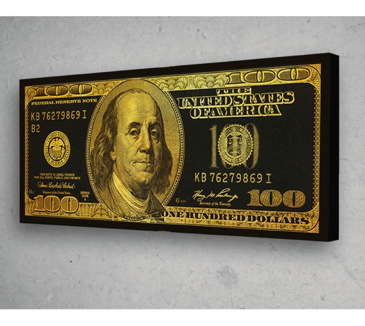 Foto 4 | Cuadro Billete 100 Dolar Canvas Metálico Con Marco 40x100 Cm
