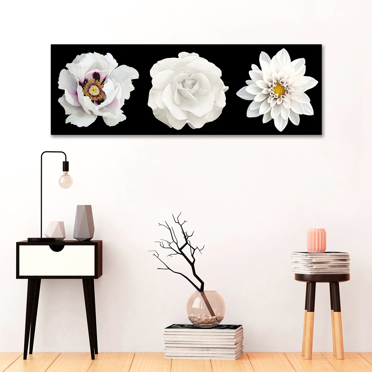 Cuadro Decorativo Flores Opción De Colores Modernas Canvas