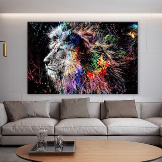 Foto 2 | Cuadro Arte Moderno León Abstracto Listo Para Colgar Lienzo Canvas Alta Calidad No Sintetico