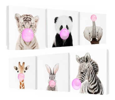 Foto 3 | Cuadros Infantiles Bebé Animalitos Con Chicle 2 Colores