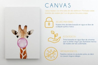 Foto 5 | Cuadros Infantiles Bebé Animalitos Con Chicle 2 Colores