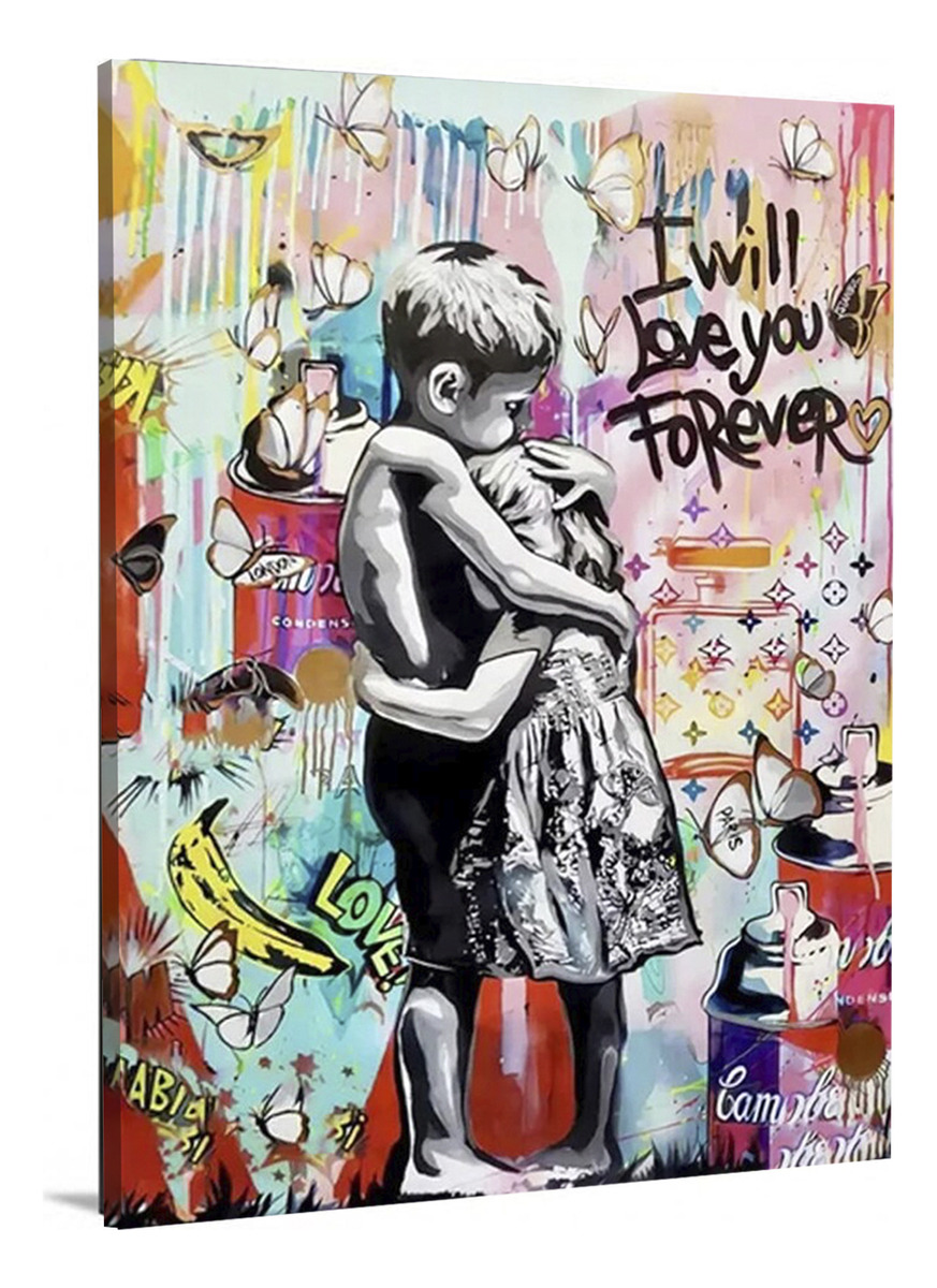 Foto 2 | Cuadro Bansky Amor Love You Graffiti Canvas Grueso 60x90