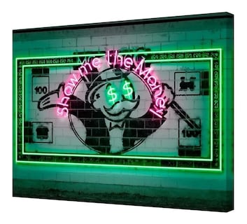 Foto 1 | Cuadro Canvas Alec Monopoly Money Graffiti Neon Urbano