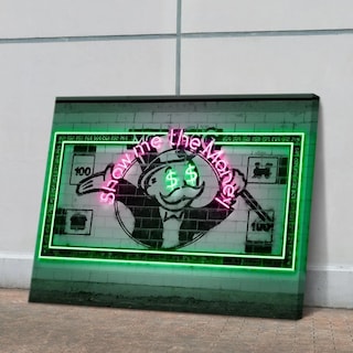 Foto 3 | Cuadro Canvas Alec Monopoly Money Graffiti Neon Urbano