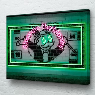 Foto 4 | Cuadro Canvas Alec Monopoly Money Graffiti Neon Urbano