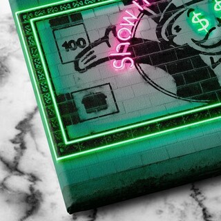 Foto 5 | Cuadro Canvas Alec Monopoly Money Graffiti Neon Urbano