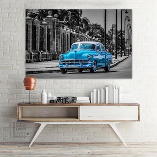 Foto 1 | Cuadro Decorativo Auto Carro Vintage Retro En Canvas 60x90cm