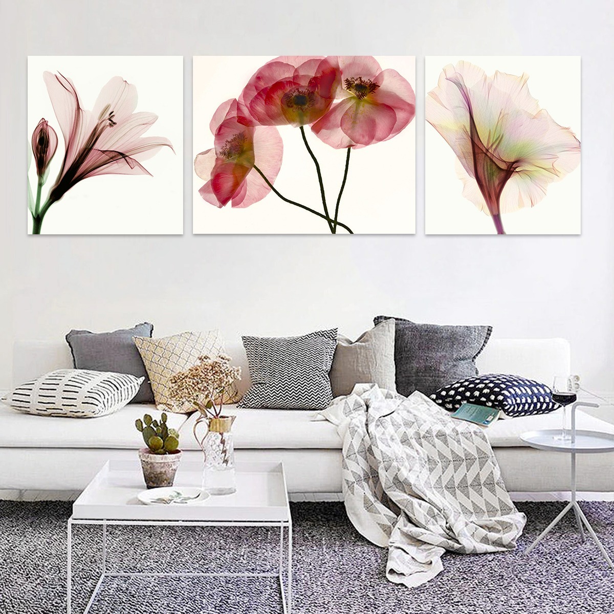 Foto 4 | Set Cuadros Flores Minimalista Moderno Naturaleza En Canvas