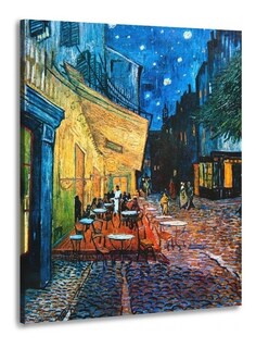 Foto 1 | Cuadro Canvas Van Gogh Terraza De Café Con Bastidor Materiales De Calidad No Sinteticos 80x100cm Tintas Eco Friendly Co