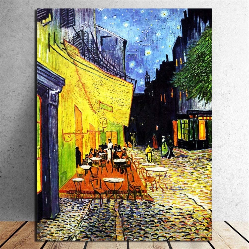 Foto 4 pulgar | Cuadro Canvas Van Gogh Terraza De Café Con Bastidor Materiales De Calidad No Sinteticos 80x100cm Tintas Eco Friendly Co