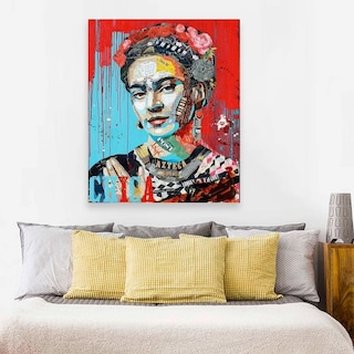 Foto 3 | Cuadro Moderno Frida Kahlo Graffiti Colores En Lienzo Canvas