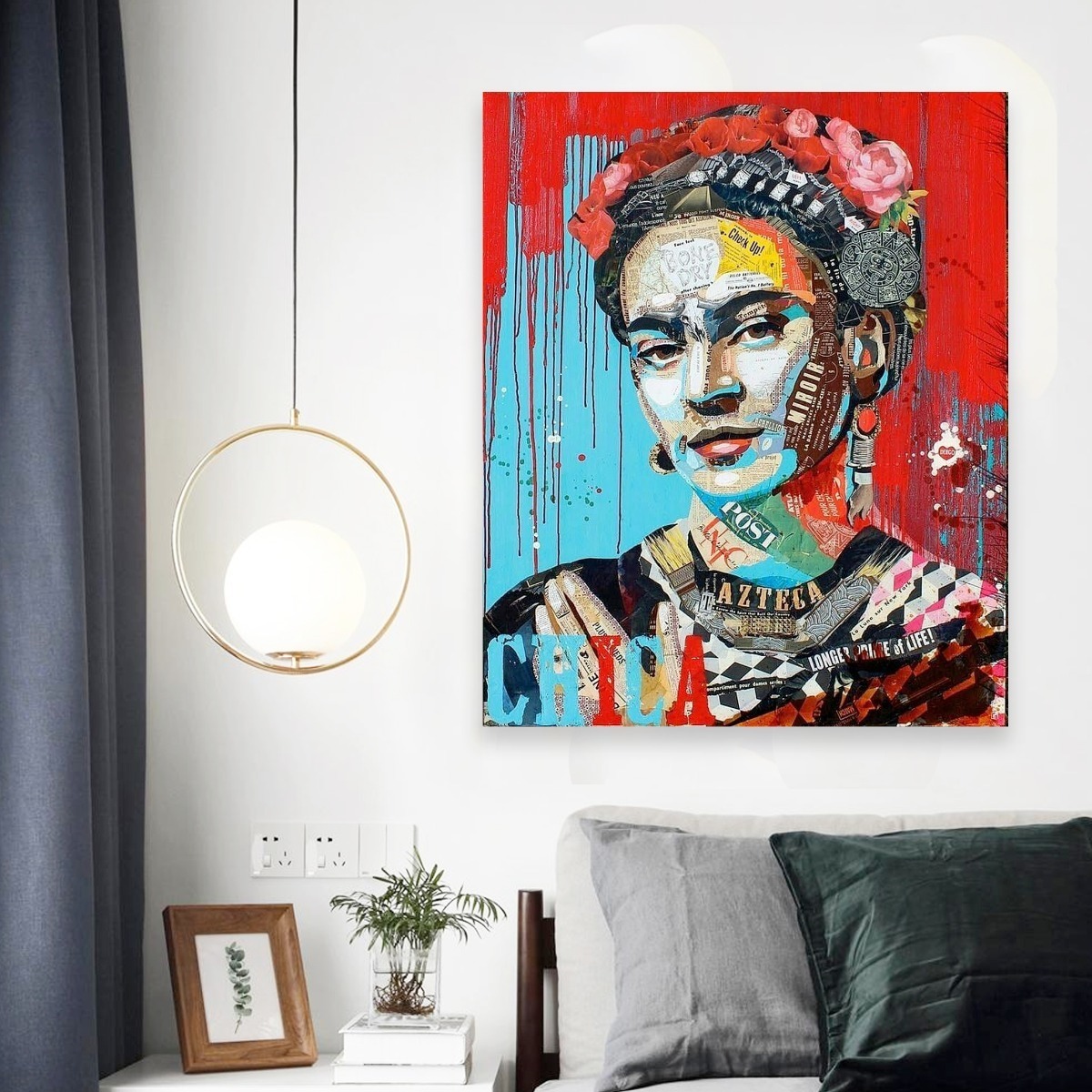 Foto 4 | Cuadro Moderno Frida Kahlo Graffiti Colores En Lienzo Canvas