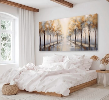 Foto 1 | Cuadro Decorativo Canvas Arboles Colores Tipo Óleo Hd Grande No Sintetico De Galeria