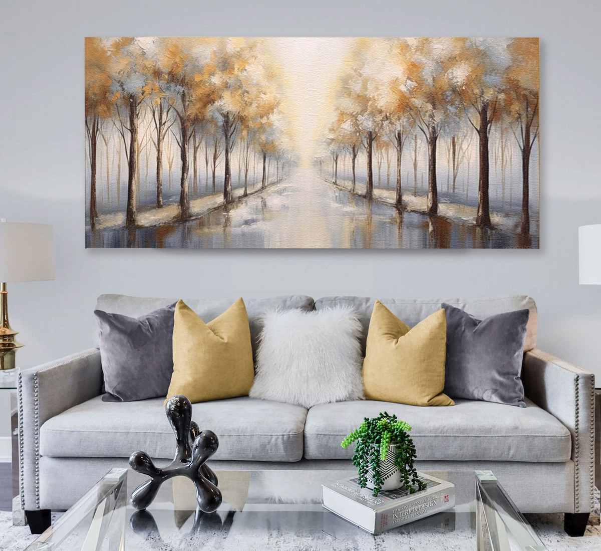 Foto 4 pulgar | Cuadro Decorativo Canvas Arboles Colores Tipo Óleo Hd Grande No Sintetico De Galeria