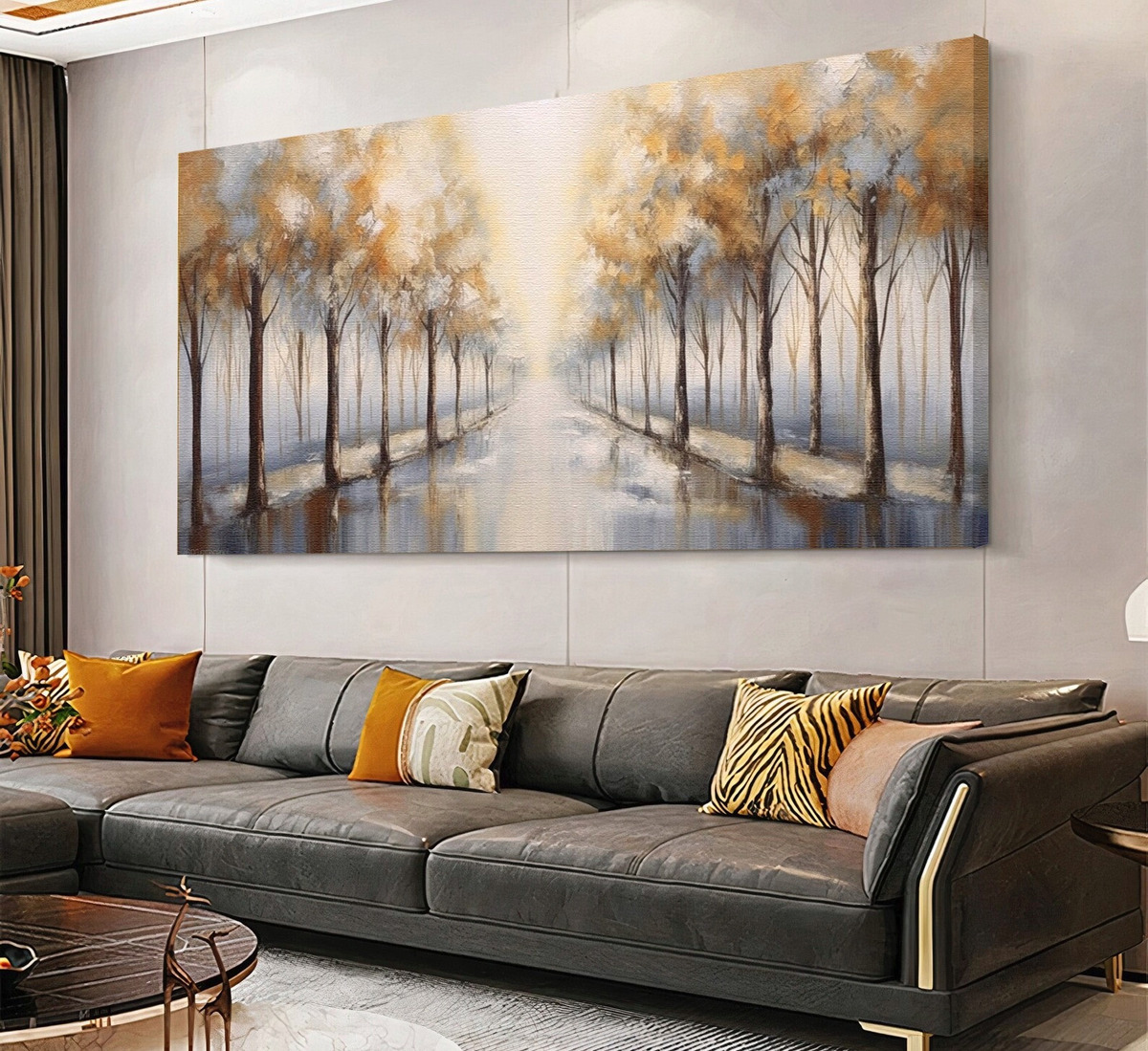 Foto 5 pulgar | Cuadro Decorativo Canvas Arboles Colores Tipo Óleo Hd Grande No Sintetico De Galeria